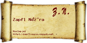 Zapfl Nóra névjegykártya