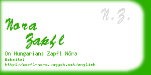 nora zapfl business card